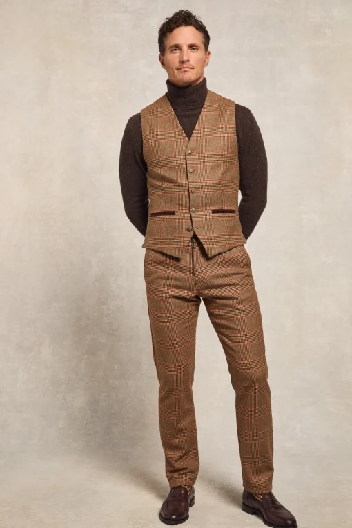 St James Waistcoat (Clarence Check Merlot)