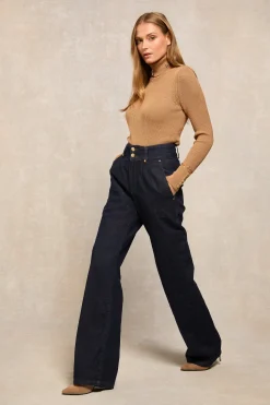Tailored Wide Leg Jean (Deep Indigo)