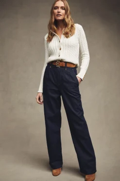 Tailored Wide Leg Jean (Deep Indigo)