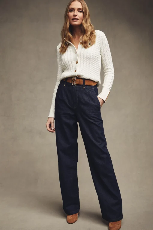 Tailored Wide Leg Jean (Deep Indigo)