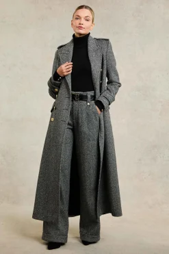 The Great Coat (Wide Tooth Black Herringbone)