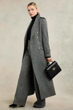 The Great Coat (Wide Tooth Black Herringbone)