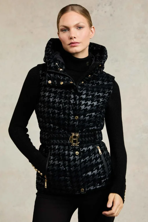 Vermont Gilet (Mono Houndstooth)