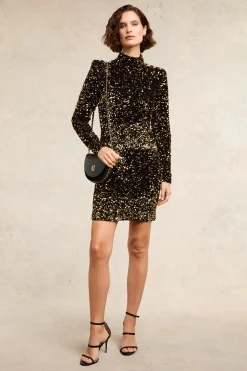 Victoria Sequin Mini Dress (Gold Sequin)