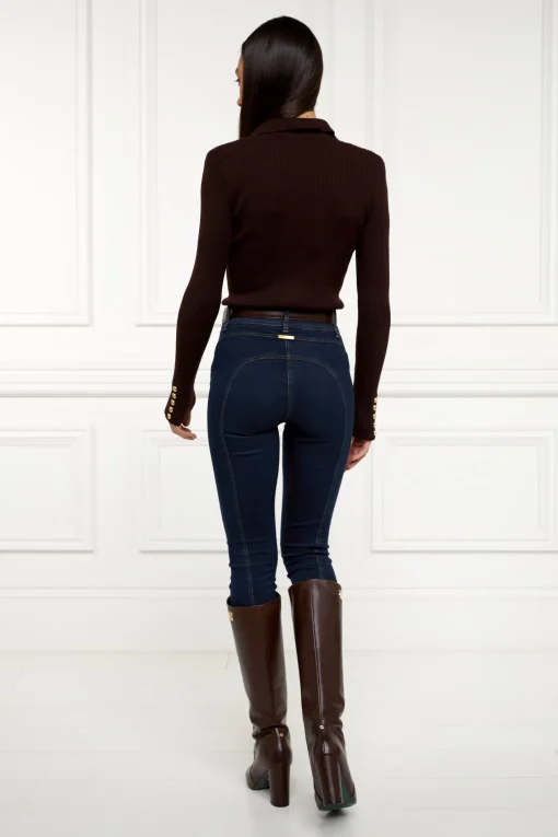 V-Neck Rib Top (Chocolate)