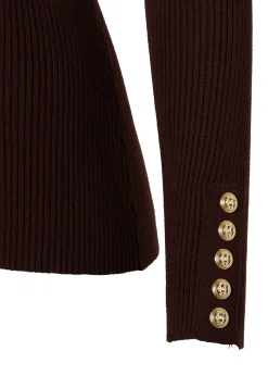 V-Neck Rib Top (Chocolate)
