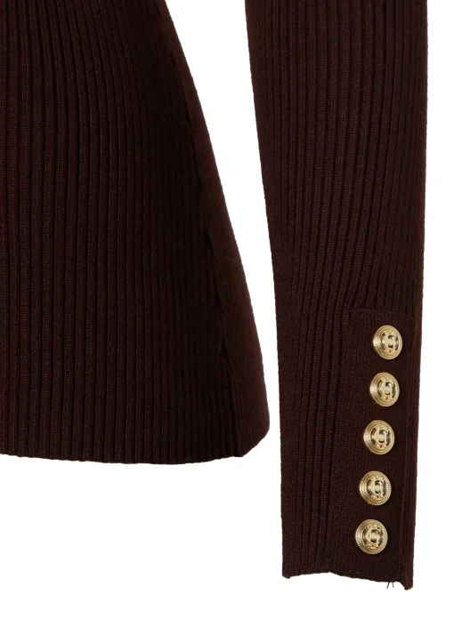 V-Neck Rib Top (Chocolate)
