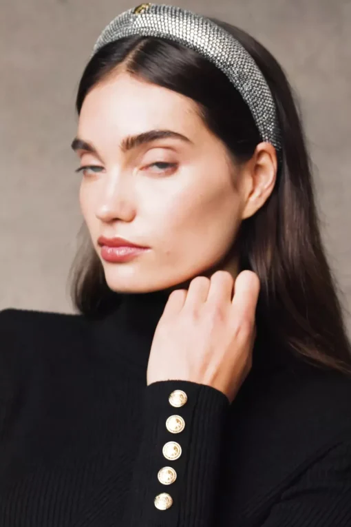 Wide Headband (Silver Crystal)