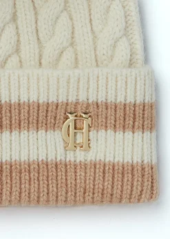 Zoe Bobble Hat (Cream Stripe)